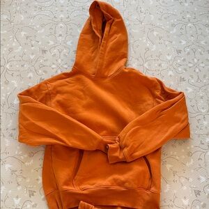 TNA Aritzia Orange Hoodie and Shorts Set